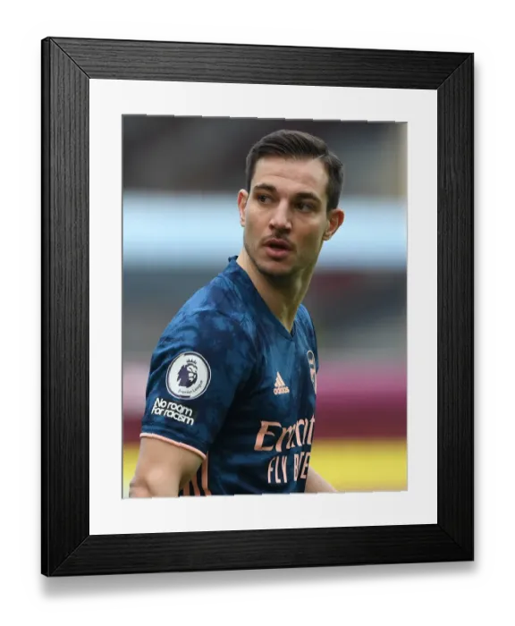 Framed Print : Arsenal's Cedric Soares in Action against Aston Villa - Premier League 2020-21