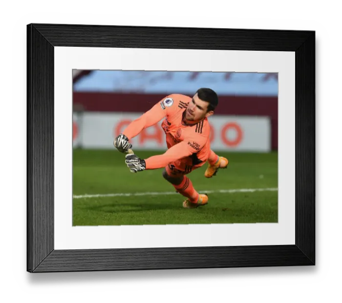 Framed Print : Mat Ryan in Action: Arsenal vs. Aston Villa, Premier League 2020-21