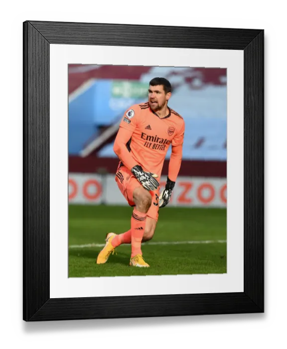 Framed Print : Mat Ryan in Action: Arsenal vs. Aston Villa, Premier League 2020-21