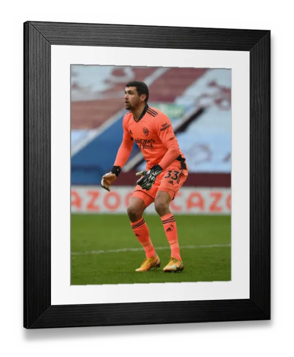 Framed Print : Mat Ryan in Action: Arsenal vs. Aston Villa, Premier League 2020-21