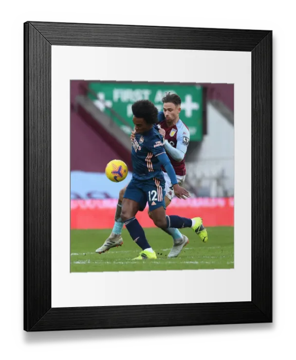 Framed Print : Willian vs. Cash: Intense Battle in Aston Villa vs. Arsenal Premier League Clash Framed Print : Willian vs. Cash: Intense Battle in Aston Villa vs. Arsenal Premier League Clash