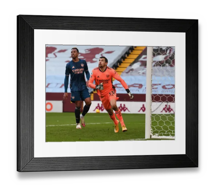 Framed Print : Mat Ryan in Action: Arsenal vs. Aston Villa, Premier League 2020-21