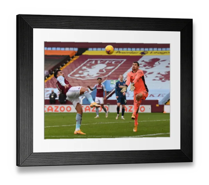 Framed Print : Clash at Villa Park: Mat Ryan Faces Off Against Trezeguet in Aston Villa vs. Arsenal Premier League Showdown Framed Print : Clash at Villa Park: Mat Ryan Faces Off Against Trezeguet in Aston Villa vs. Arsenal Premier League Showdown