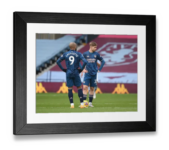 Framed Print : Arsenal's Lacazette and Smith Rowe in Action at Empty Villa Park: Aston Villa vs Arsenal, Premier League 2021 Framed Print : Arsenal's Lacazette and Smith Rowe in Action at Empty Villa Park: Aston Villa vs Arsenal, Premier League 2021