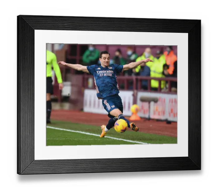 Framed Print : Arsenal's Cedric Faces Empty Villa Park: Premier League 2021 (Aston Villa vs Arsenal)