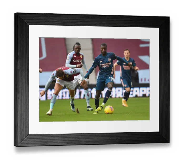 Framed Print : Pepe vs. Cash: A Premier League Showdown in Empty Villa Park Amidst the Pandemic Framed Print : Pepe vs. Cash: A Premier League Showdown in Empty Villa Park Amidst the Pandemic