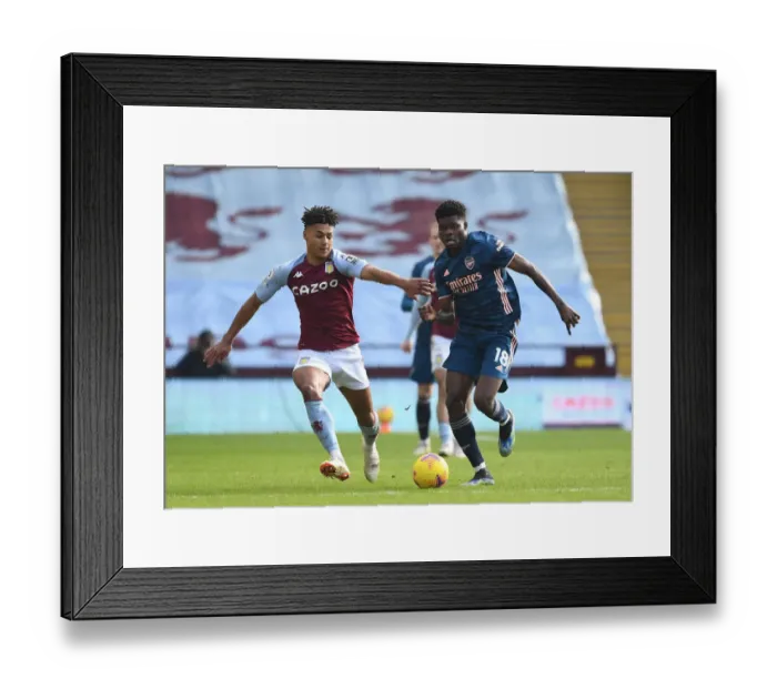 Framed Print : Thomas Partey Breaks Past Ollie Watkins: Aston Villa vs. Arsenal, Premier League 2021 (Behind Closed Doors)