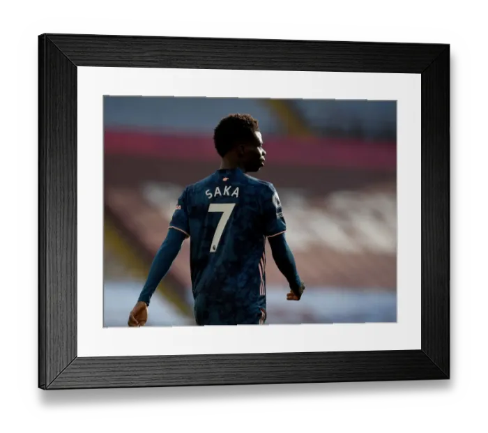 Framed Print : Arsenal's Bukayo Saka Shines at Empty Villa Park: Premier League 2021 Framed Print : Arsenal's Bukayo Saka Shines at Empty Villa Park: Premier League 2021