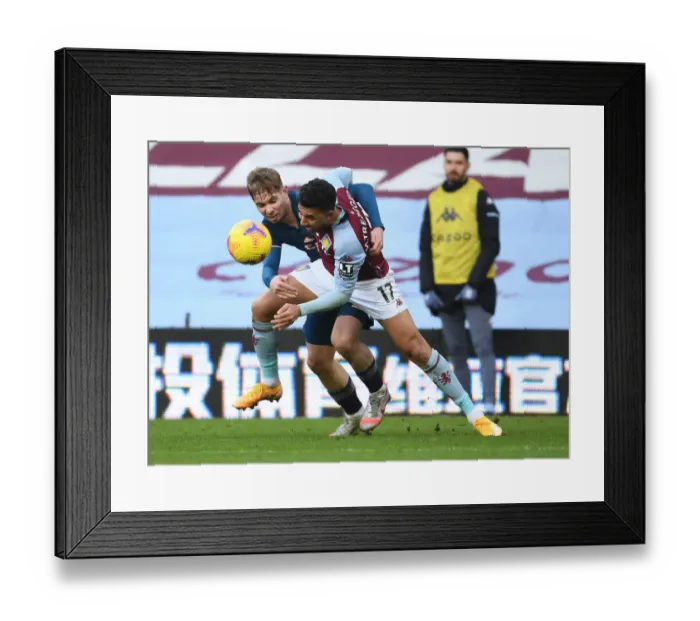Framed Print : Emile Smith Rowe vs Mahmout Trezeguet: A Battle in Empty Villa Park - Arsenal vs Aston Villa, Premier League 2020-21