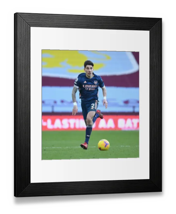 Framed Print : Arsenal's Hector Bellerin at Empty Villa Park: A Premier League Match Amidst Coronavirus Restrictions