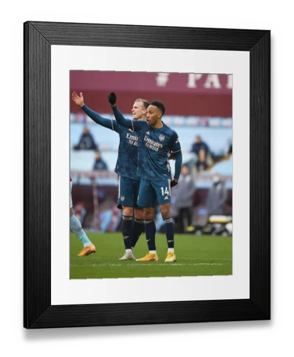 Framed Print : Arsenal's Holding and Aubameyang at Empty Villa Park: Aston Villa vs Arsenal, Premier League 2021 Framed Print : Arsenal's Holding and Aubameyang at Empty Villa Park: Aston Villa vs Arsenal, Premier League 2021
