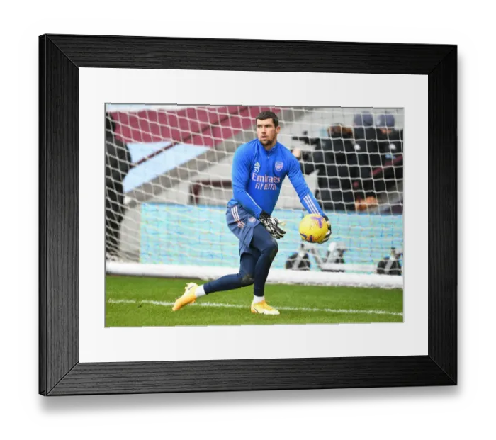Framed Print : Arsenal's Mat Ryan in Action at Empty Villa Park: Premier League 2021