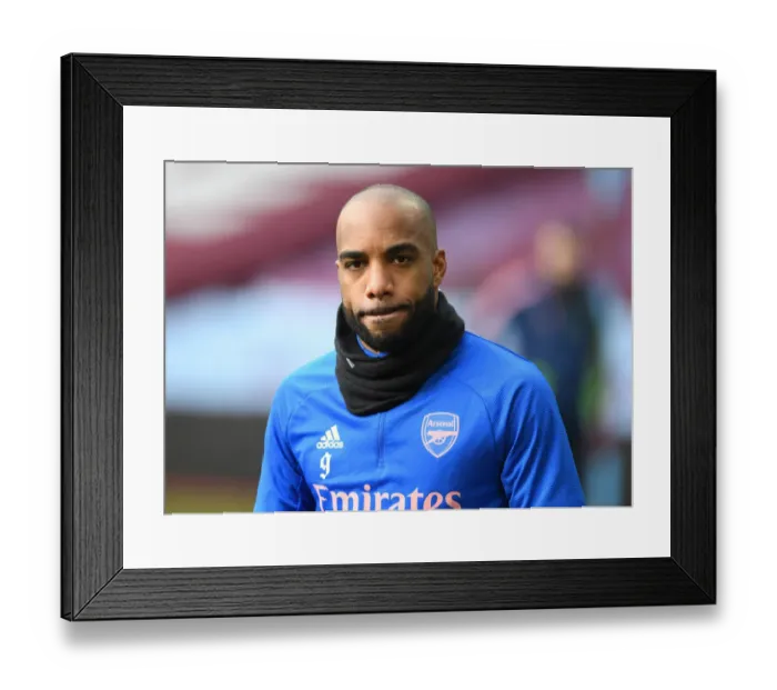 Framed Print : Alex Lacazette Prepares for Aston Villa Clash in Empty Villa Park (Premier League 2021) Framed Print : Alex Lacazette Prepares for Aston Villa Clash in Empty Villa Park (Premier League 2021)