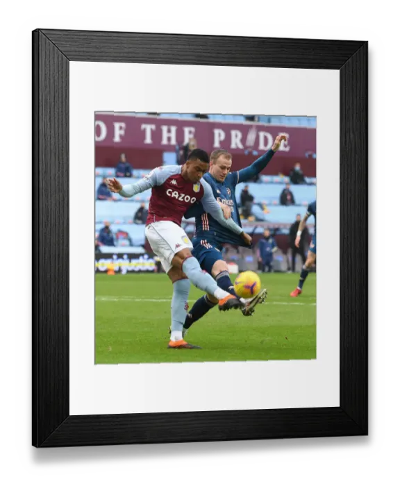 Framed Print : Rrob Holding vs Ezri Konsa: A Battle at Villa Park in Empty Premier League Stadiums (Aston Villa vs Arsenal, 2021) Framed Print : Rrob Holding vs Ezri Konsa: A Battle at Villa Park in Empty Premier League Stadiums (Aston Villa vs Arsenal, 2021)