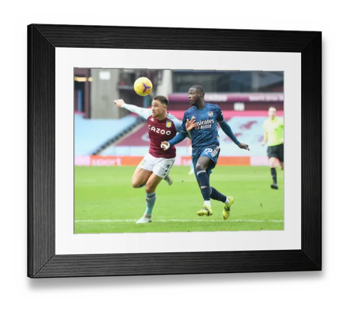 Framed Print : Pepe vs. Cash: Premier League Rivalry at Empty Villa Park Amidst COVID-19 Restrictions - Arsenal vs. Aston Villa (February 2021) Framed Print : Pepe vs. Cash: Premier League Rivalry at Empty Villa Park Amidst COVID-19 Restrictions - Arsenal vs. Aston Villa (February 2021)