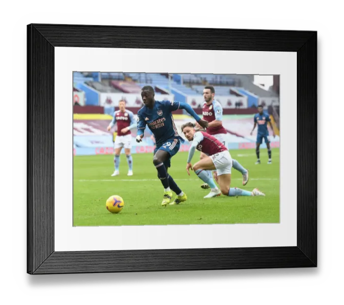 Framed Print : Pepe vs. Cash: Aston Villa vs. Arsenal in Empty Villa Park, Premier League 2020-21 Framed Print : Pepe vs. Cash: Aston Villa vs. Arsenal in Empty Villa Park, Premier League 2020-21