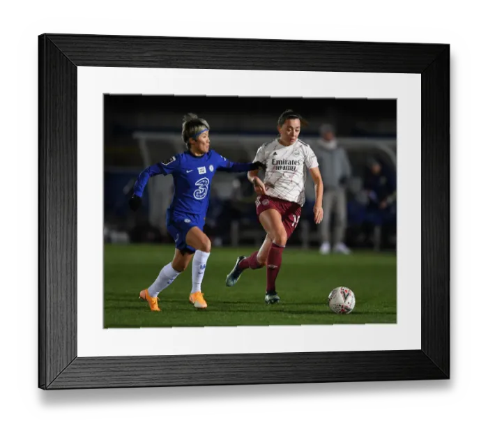 Framed Print : Clash of Titans: McCabe vs Ji in Chelsea Women vs Arsenal Women FA WSL Showdown