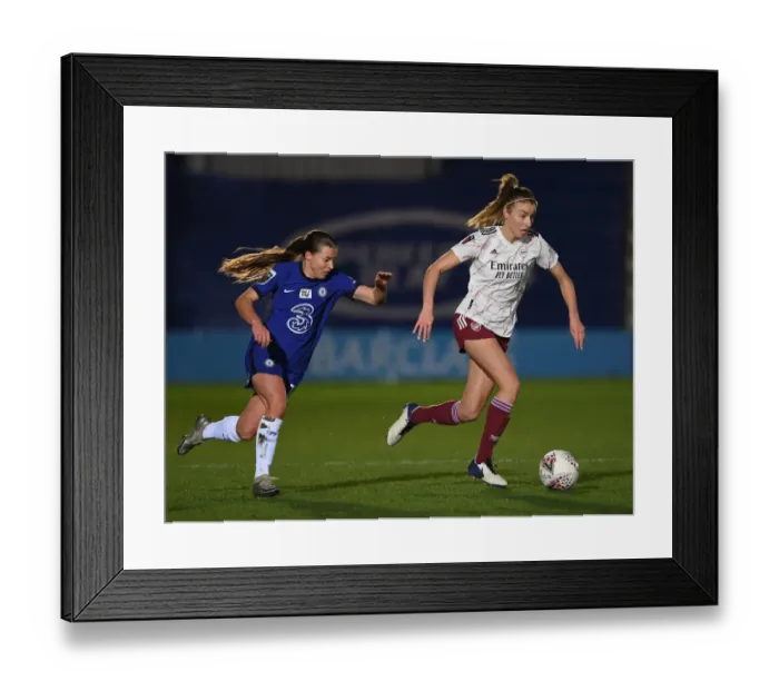 Framed Print : Leah Williamson vs. Fran Kirby: A Battle in the FA WSL Clash Between Chelsea Women and Arsenal Women Framed Print : Leah Williamson vs. Fran Kirby: A Battle in the FA WSL Clash Between Chelsea Women and Arsenal Women