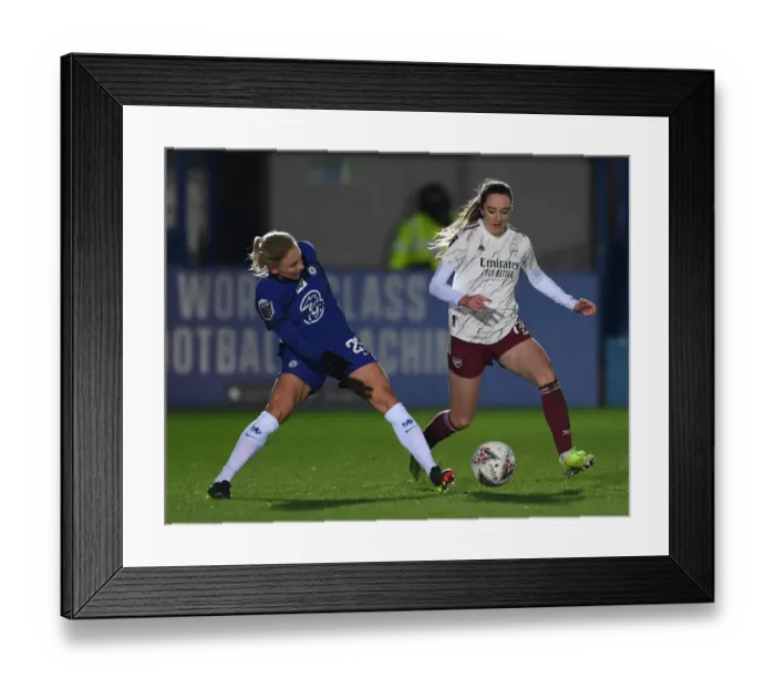 Framed Print : Clash of Titans: FA Womens Super League Showdown - Chelsea Women vs. Arsenal Women (2020-21)