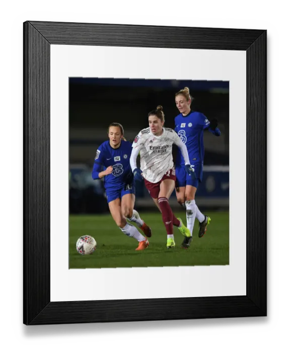 Framed Print : Clash of Titans: Chelsea Women vs. Arsenal Women in FA WSL Showdown