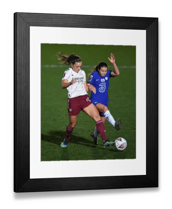 Framed Print : Clash of Titans: McCabe vs. Kirby in Chelsea Women vs. Arsenal Women FA WSL Showdown