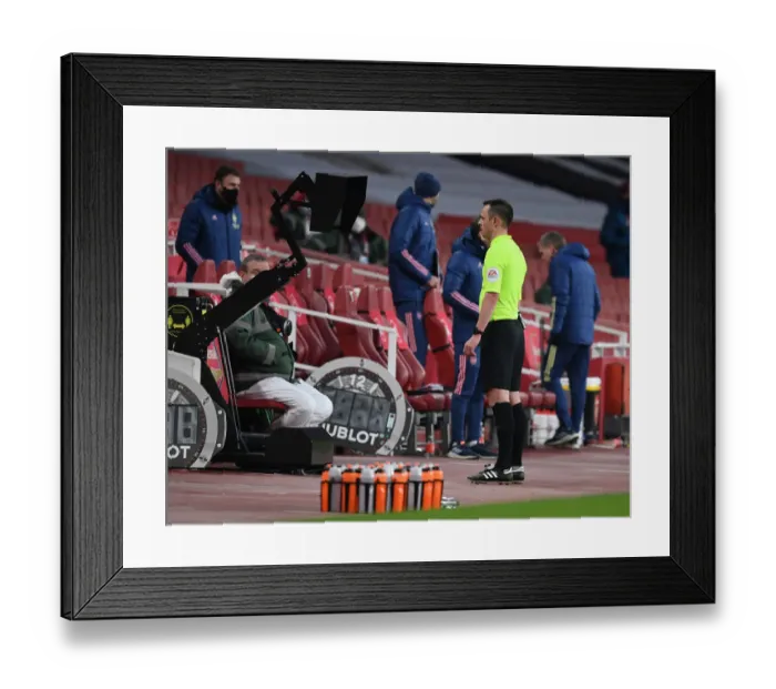 Framed Print : Arsenal vs Leeds United: VAR Decision Reviewed in Premier League Clash at Emirates Stadium Framed Print : Arsenal vs Leeds United: VAR Decision Reviewed in Premier League Clash at Emirates Stadium