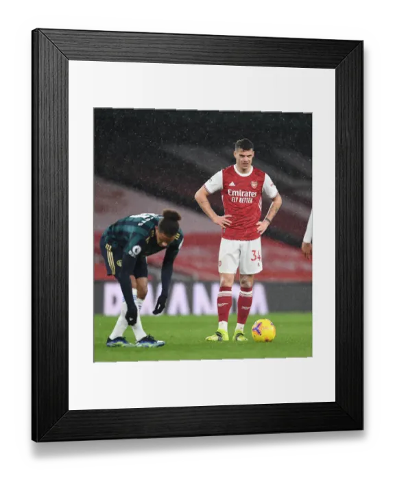 Framed Print : Granit Xhaka: Arsenal's Midfield Mastermind in Action against Leeds United, Premier League 2020-21 Framed Print : Granit Xhaka: Arsenal's Midfield Mastermind in Action against Leeds United, Premier League 2020-21