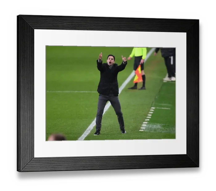 Framed Print : Arsenal vs. Leeds United: Mikel Arteta Goes Head-to-Head in Premier League Clash (2020-21)