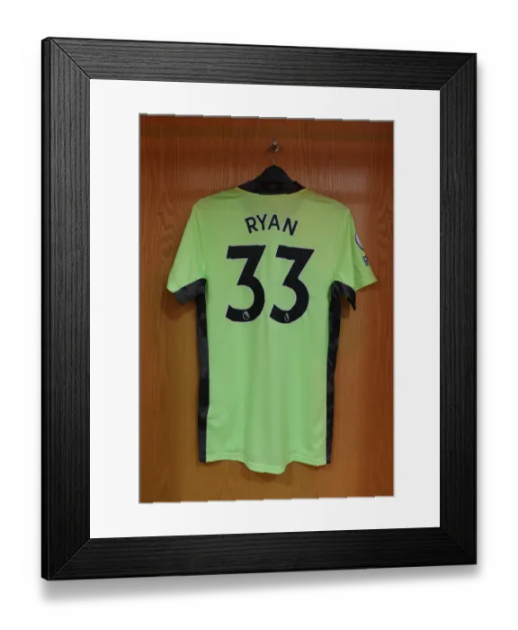 Framed Print : Arsenal vs Leeds United: Mat Ryan's Shirt in Arsenal Changing Room (Premier League 2020-21) Framed Print : Arsenal vs Leeds United: Mat Ryan's Shirt in Arsenal Changing Room (Premier League 2020-21)