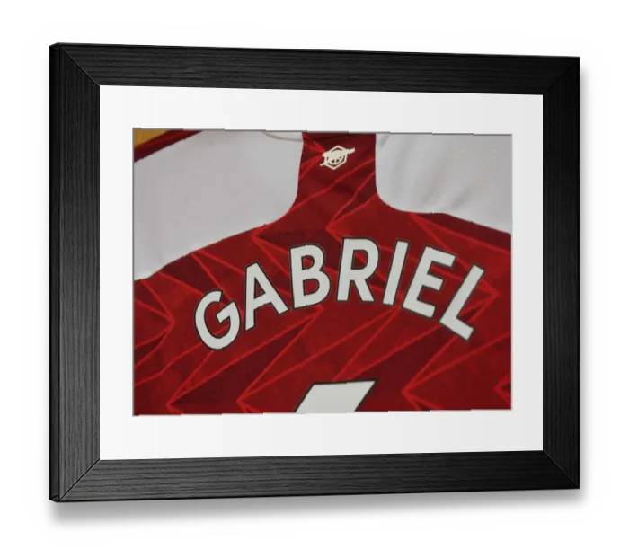 Framed Print : Arsenal FC: Gabriels Pre-Match Routine vs Leeds United (Premier League, 2020-21)