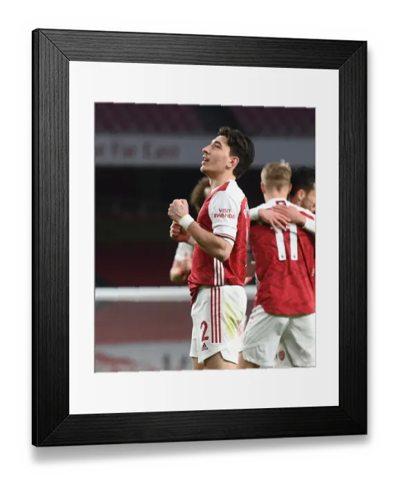 Framed Print : Arsenal's Bellerin Scores Third Goal Against Leeds United in Premier League Framed Print : Arsenal's Bellerin Scores Third Goal Against Leeds United in Premier League