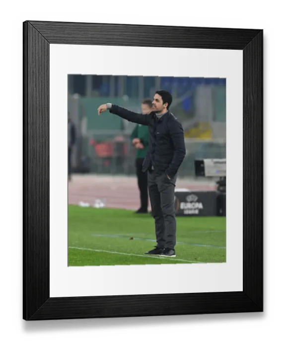 Framed Print : Mikel Arteta and Arsenal Face SL Benfica in Europa League Showdown, Rome 2021