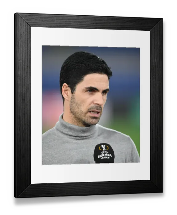 Framed Print : Mikel Arteta: Focused Ahead of Arsenal's Europa League Showdown with SL Benfica in Rome Framed Print : Mikel Arteta: Focused Ahead of Arsenal's Europa League Showdown with SL Benfica in Rome