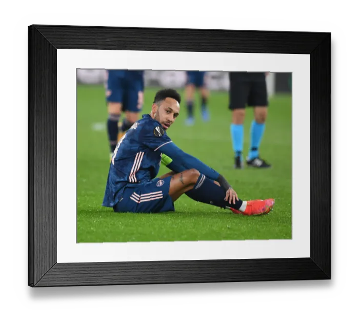 Framed Print : Arsenal's Aubameyang Shines in Europa League Clash against SL Benfica