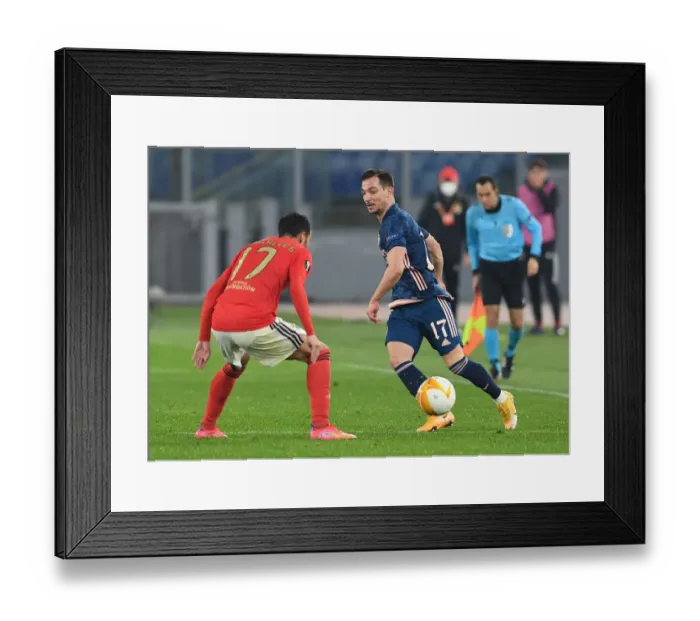 Framed Print : Arsenal vs. SL Benfica: Europa League Clash at Stadio Olimpico, Rome Framed Print : Arsenal vs. SL Benfica: Europa League Clash at Stadio Olimpico, Rome