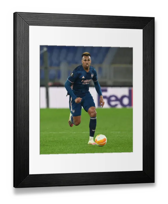 Framed Print : Gabriel in Action: Arsenal vs. SL Benfica, UEFA Europa League Round of 32 (Italy, 2021)
