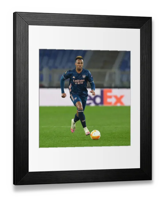 Framed Print : Gabriel in Action: Arsenal vs. SL Benfica, UEFA Europa League (2021), Rome Framed Print : Gabriel in Action: Arsenal vs. SL Benfica, UEFA Europa League (2021), Rome
