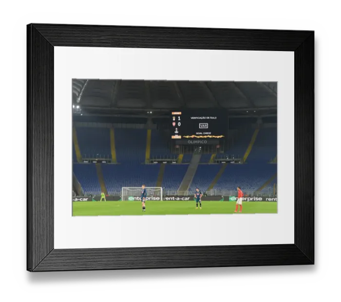 Framed Print : Arsenal vs. SL Benfica: Europa League Clash at Stadio Olimpico, Rome (February 18, 2021)