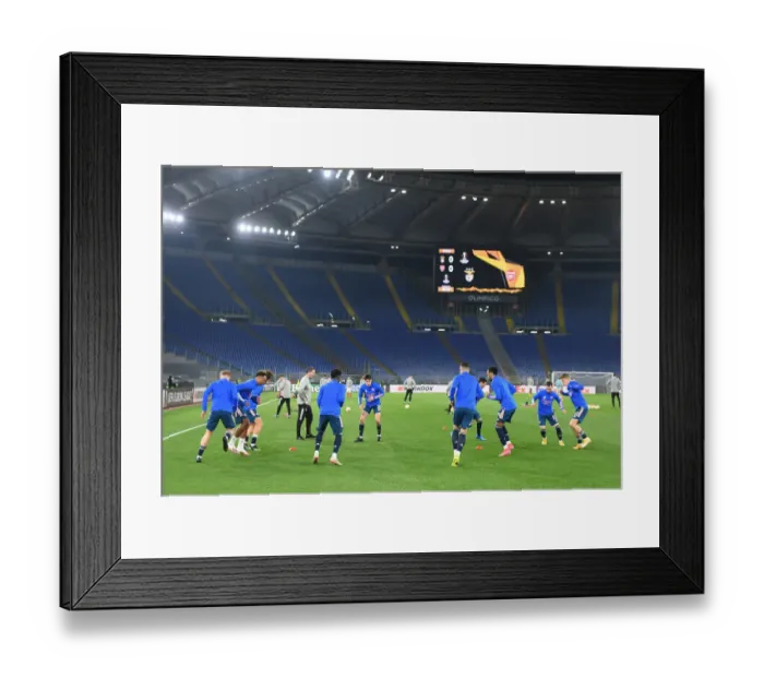 Framed Print : Arsenal vs. SL Benfica: Europa League Showdown at Stadio Olimpico, Rome, 2021 Framed Print : Arsenal vs. SL Benfica: Europa League Showdown at Stadio Olimpico, Rome, 2021