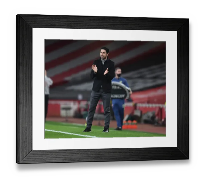 Framed Print : Arsenal vs Manchester City: Mikel Arteta at Emirates Stadium Amid Pandemic Restrictions - Premier League 2020-21