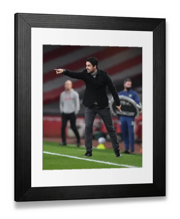 Framed Print : Arsenal vs Manchester City: Mikel Arteta Leads Gunners in Empty Emirates Stadium, Premier League 2021