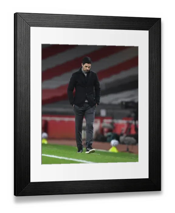 Framed Print : Mikel Arteta at Empty Emirates: Arsenal vs Manchester City, 2021 Framed Print : Mikel Arteta at Empty Emirates: Arsenal vs Manchester City, 2021