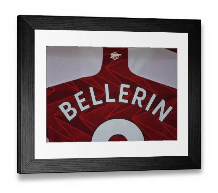 Framed Print : Arsenal v Manchester City: Empty Emirates Stadium - Hector Bellerin's Shirt in the Silent Changing Room (Premier League 2020-21)