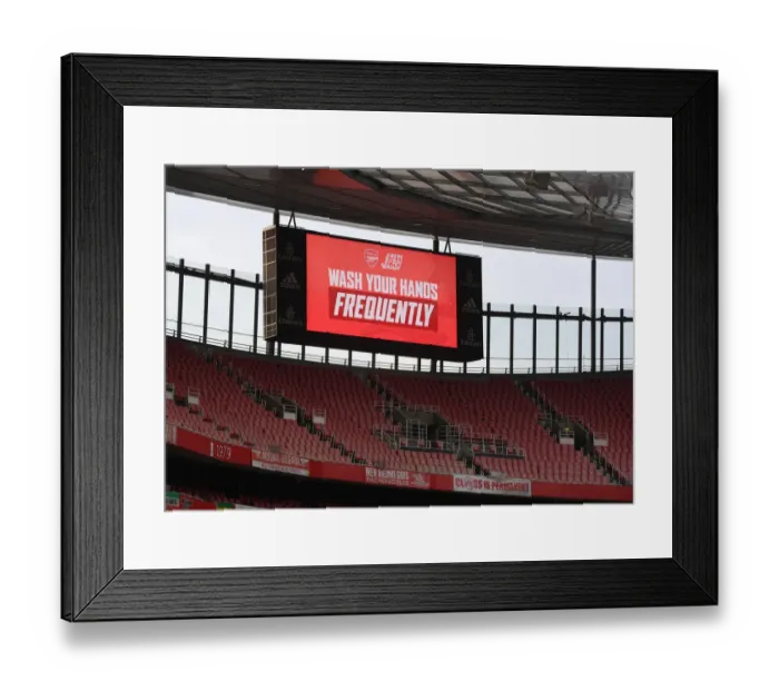 Framed Print : Empty Emirates: Arsenal vs Manchester City Showdown in the Pandemic Premier League (February 2021)