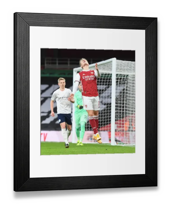 Framed Print : Behind Closed Doors: Martin Odegaard's Premier League Showdown with Manchester City, 2021