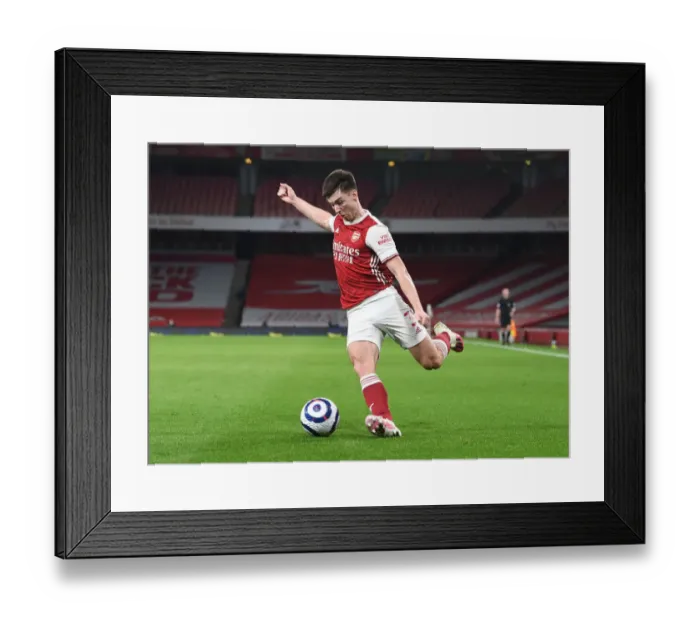 Framed Print : Arsenal's Tierney Stands Out in Empty Emirates: Arsenal vs Manchester City, Premier League 2020-21