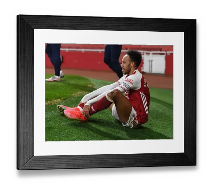 Framed Print : Arsenal's Aubameyang Faces Manchester City in Empty Emirates Stadium - Premier League 2021