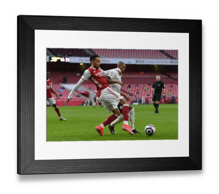 Framed Print : Arsenal vs Manchester City: Aubameyang vs Fernandinho - Premier League Clash Amidst Empty Stands (February 2021) Framed Print : Arsenal vs Manchester City: Aubameyang vs Fernandinho - Premier League Clash Amidst Empty Stands (February 2021)
