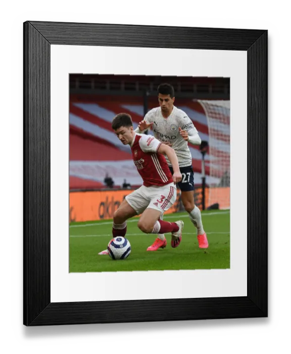 Framed Print : Battle at the Empty Emirates: Tierney vs Cancelo - Arsenal vs Manchester City, Premier League 2021