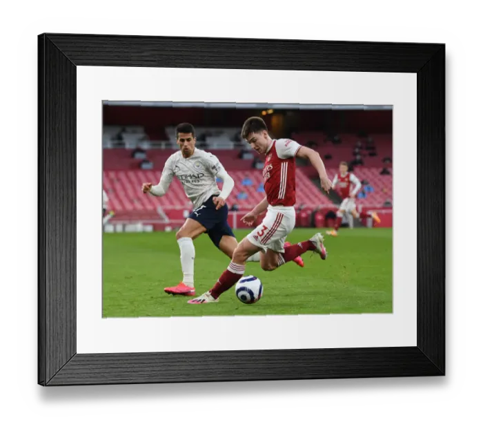 Framed Print : Battle at the Empty Emirates: Tierney vs Cancelo - Arsenal vs Manchester City, Premier League 2021